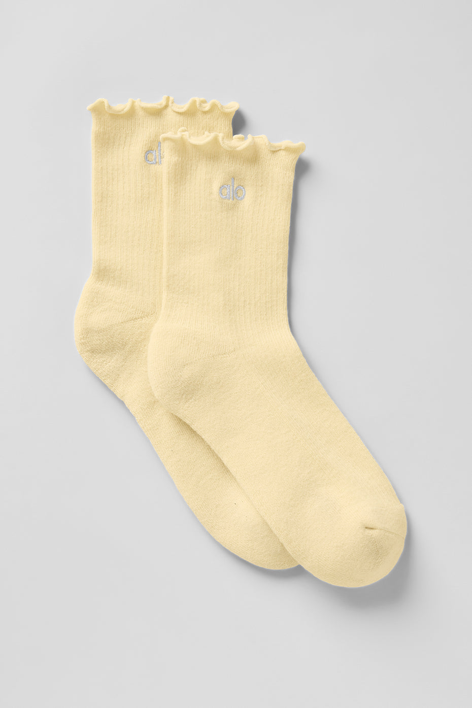 Womens Lettuce Edge Sock - Warm Butter