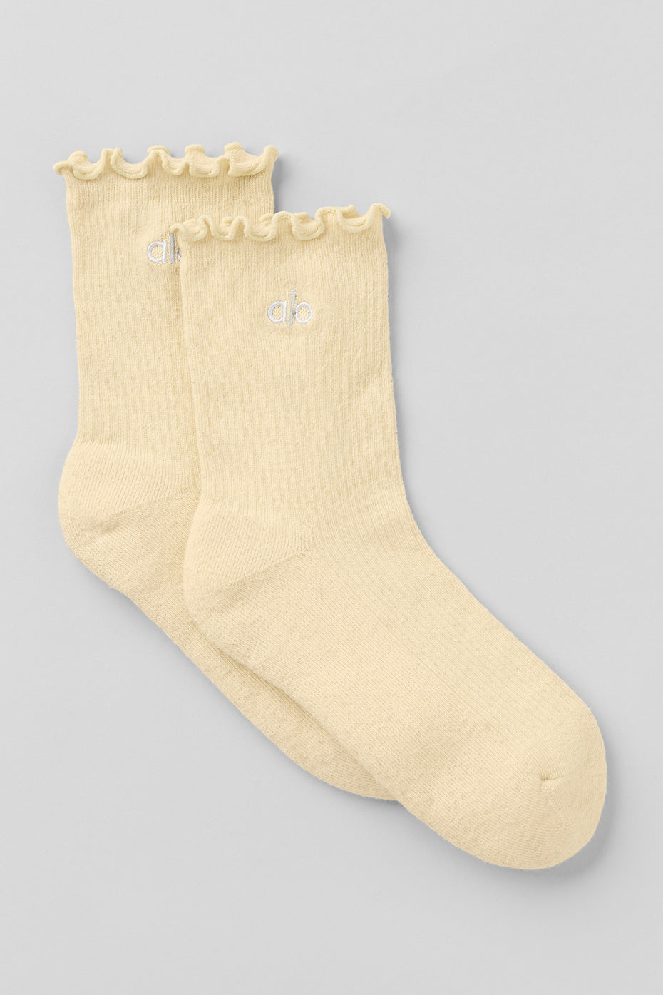 Womens Lettuce Edge Sock - Candlelight Yellow