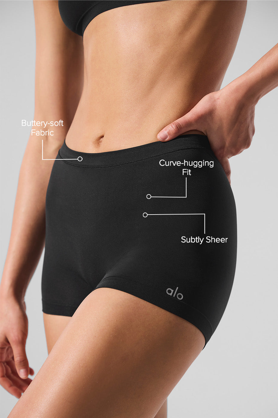 Sheer Glow Boyshort - Black