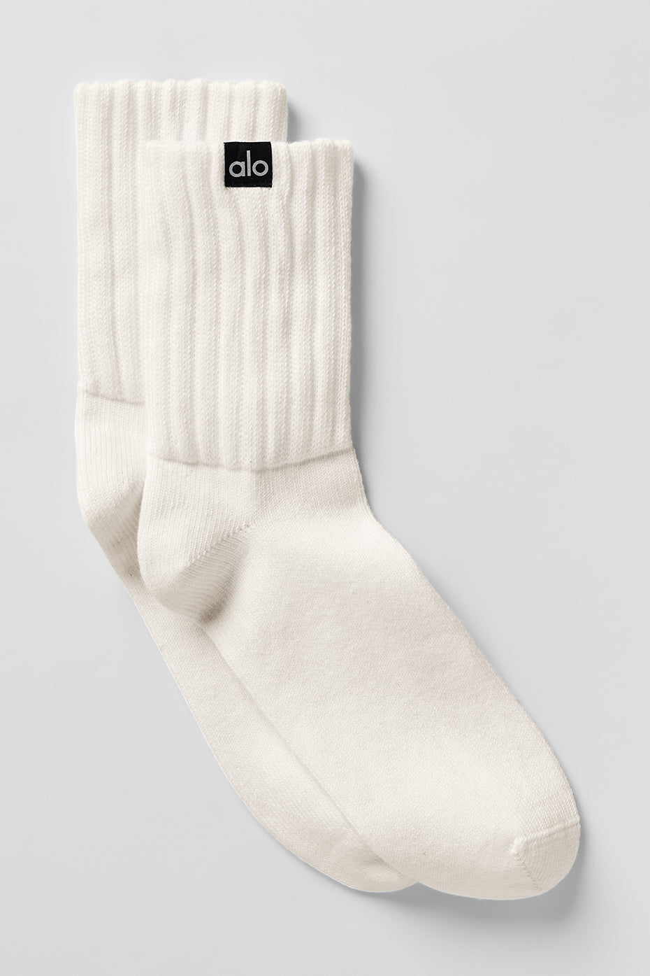 Unisex Half-Crew Scrunch Sock - Ivory