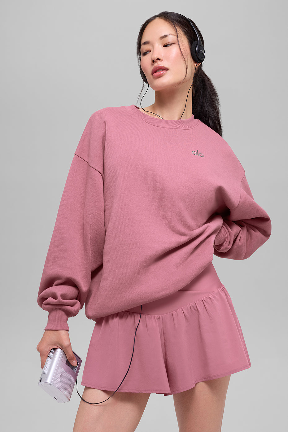 Accolade Crew Neck Pullover - Pink Wild Rose