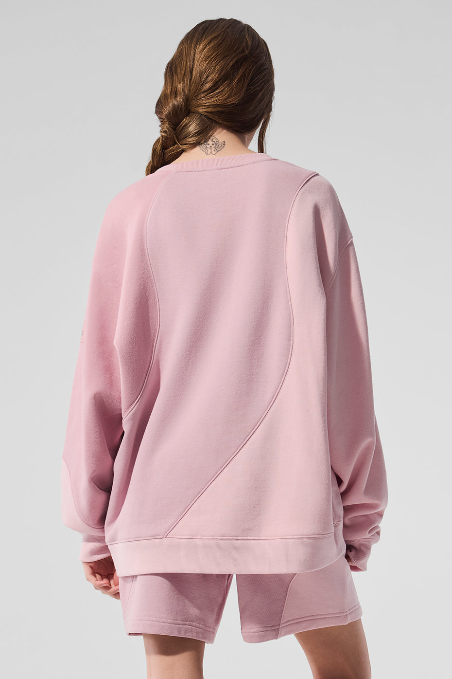 Make Waves Crew Neck Pullover - Sunset Pink Tonal