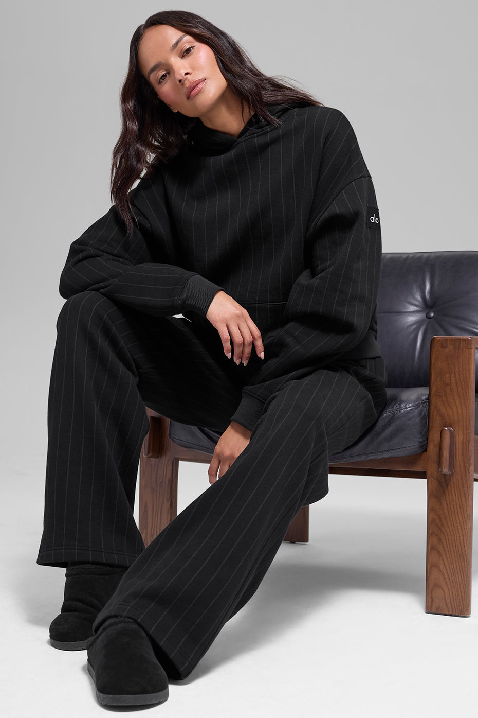 Pinstripe Hoodie - Black Pinstripe