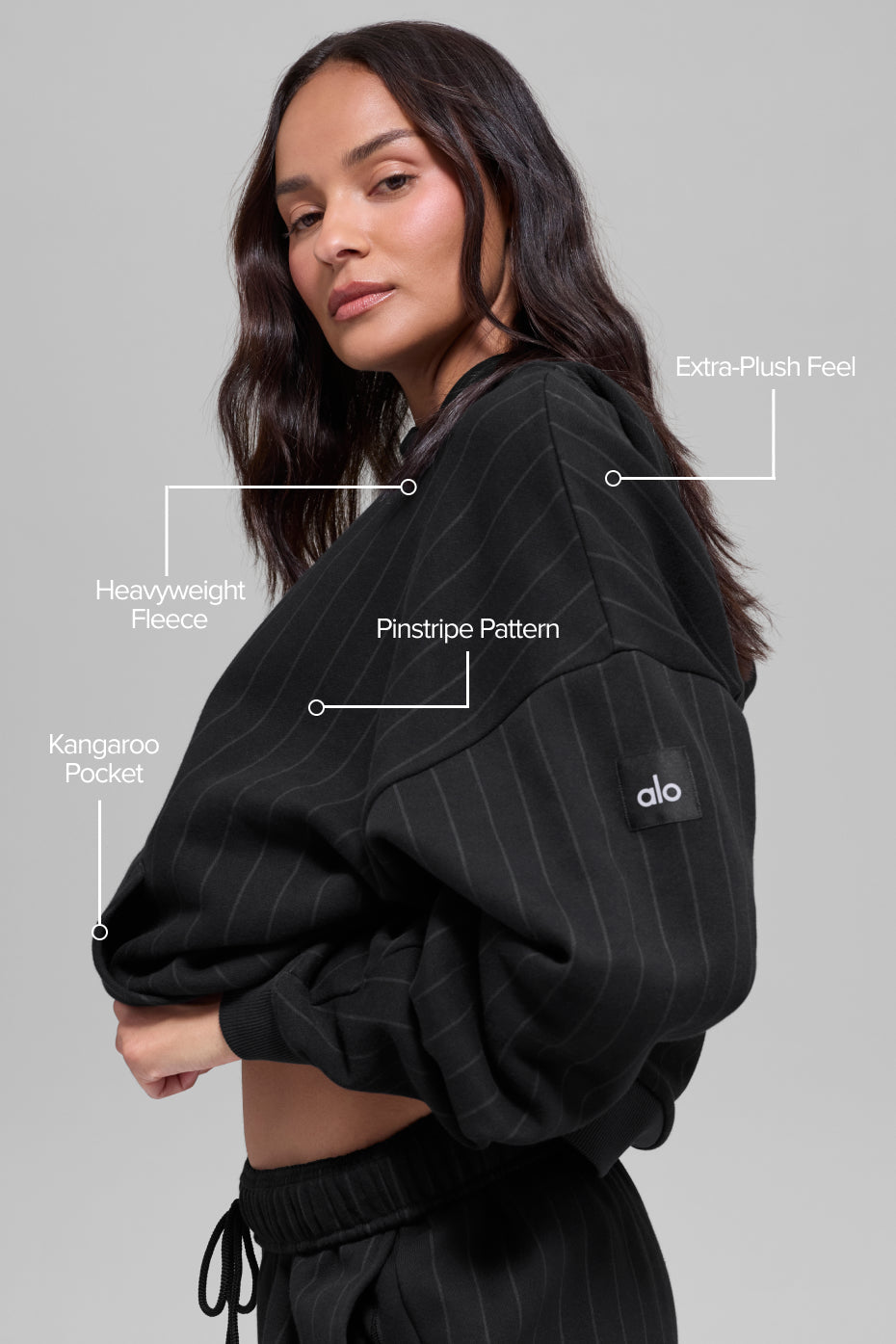 Pinstripe Hoodie - Black Pinstripe