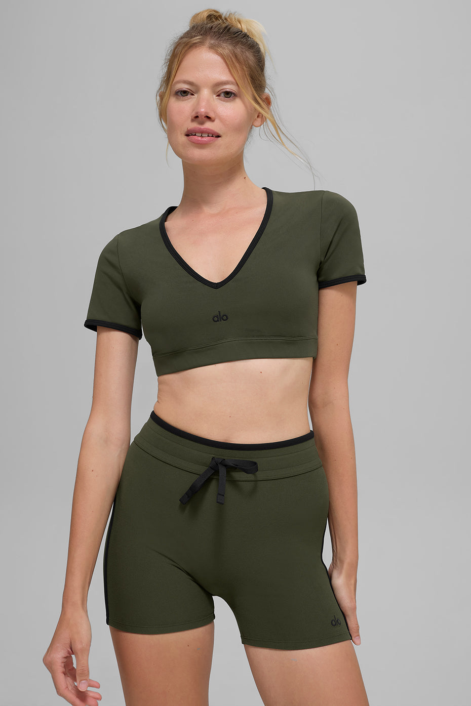 Airbrush Race Pace Short Sleeve - Green Olive/Black