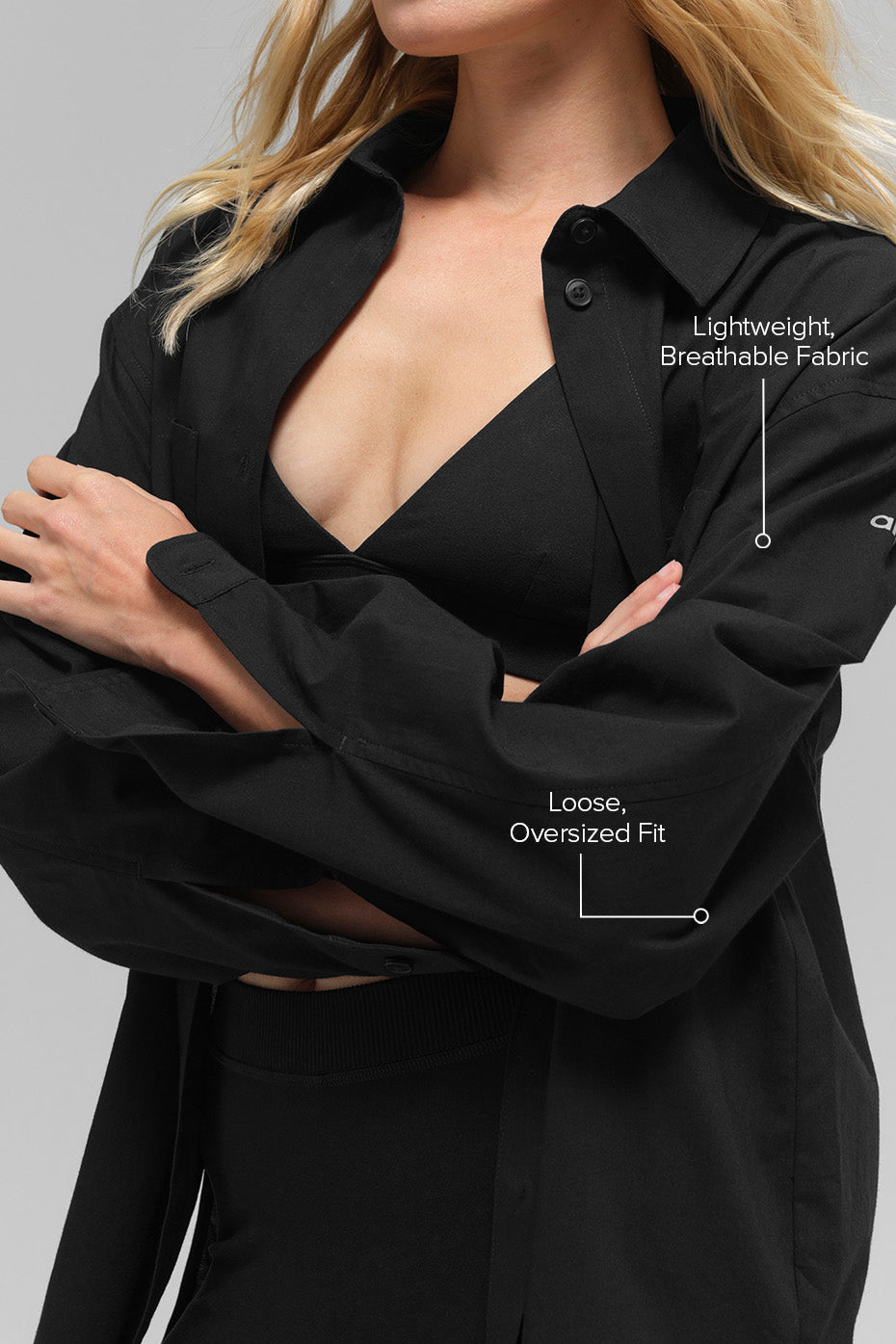 Cotton Real Deal Button Up Long Sleeve - Black