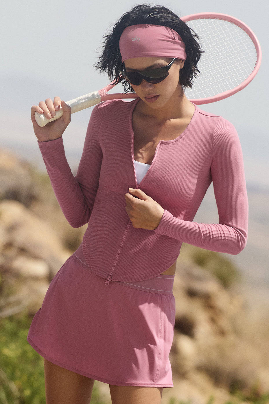 Ribbed Stardust Long Sleeve - Pink Wild Rose