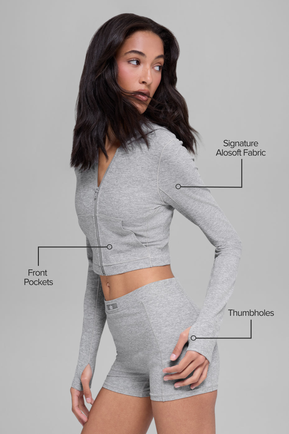 Alosoft Sincere Fitted Jacket - Athletic Heather Grey