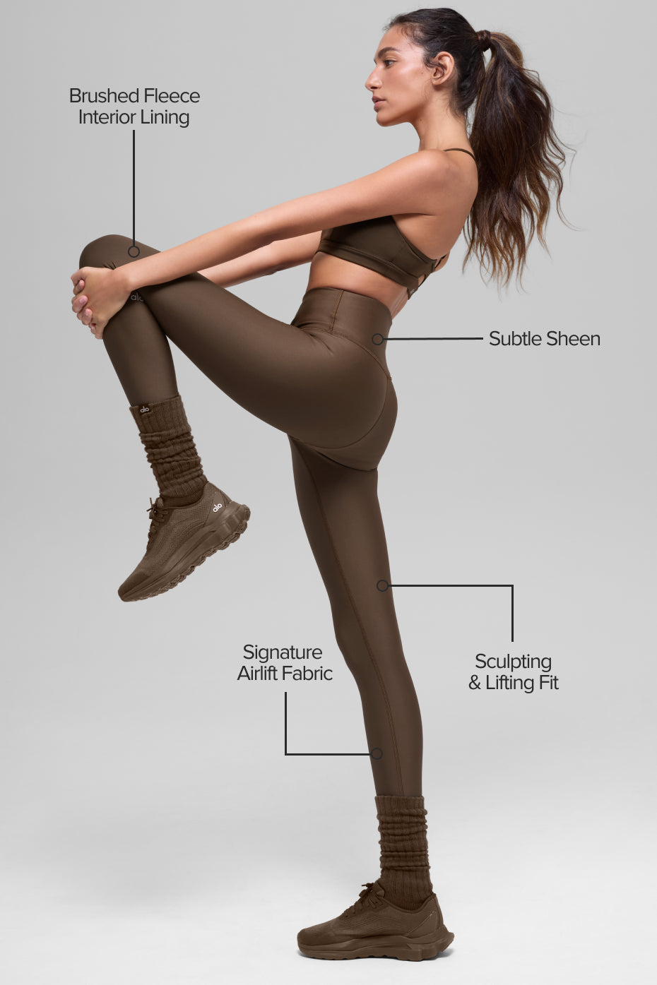 Airlift Winter Warm High-Waist Legging - Espresso