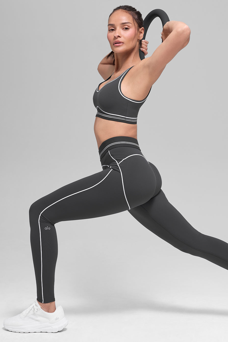 Airbrush High-Waist Heart Throb Legging - Anthracite/White