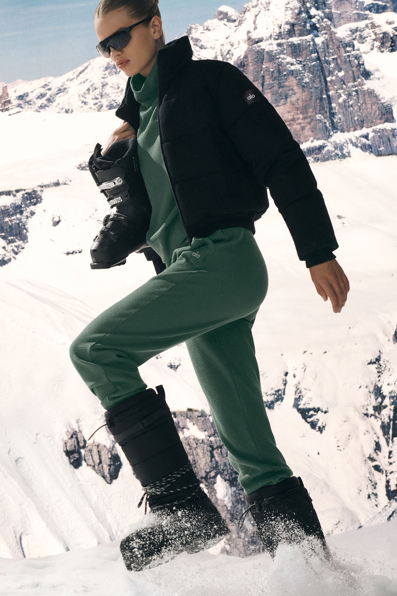 Waffle Weekend Escape Jogger - Clover Green