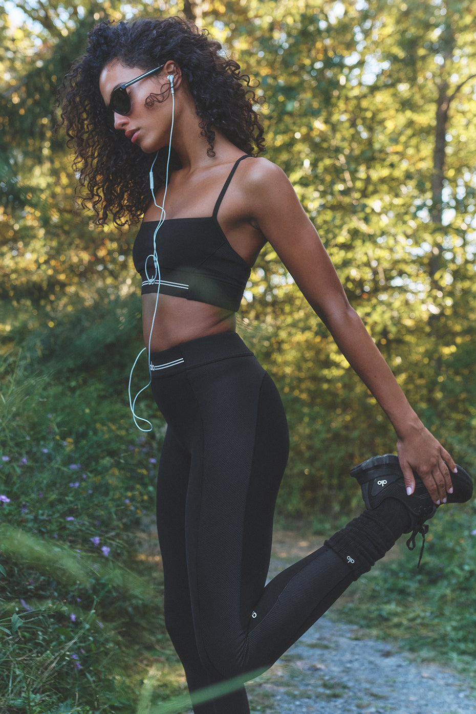 Alosoft High-Waist 7/8 Relay Legging - Black/White