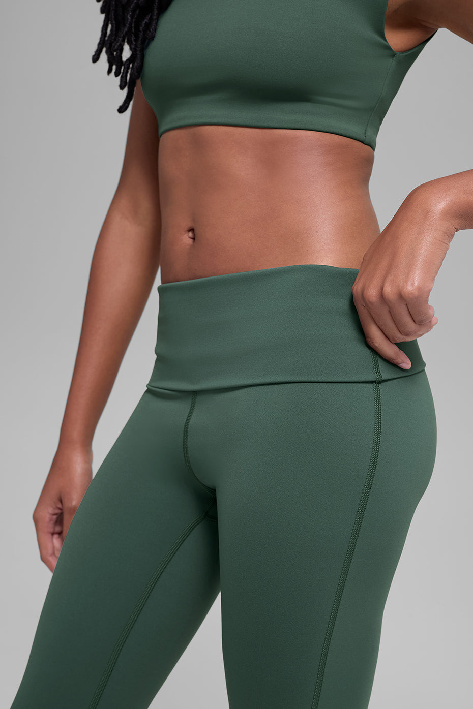 ALO Softsculpt Foldover Flare Legging - Clover Green
