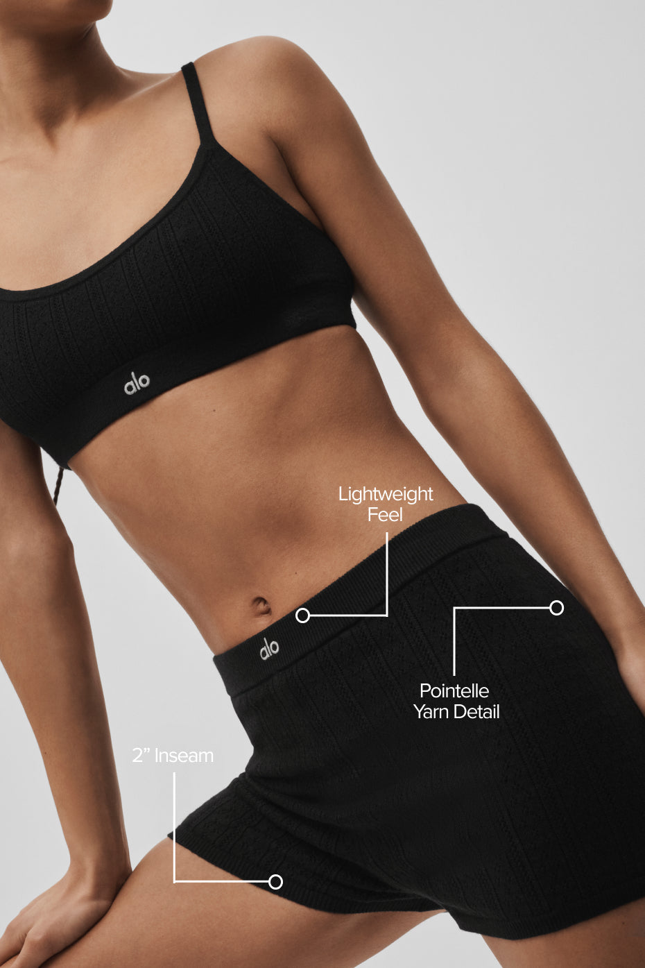 Pointelle Sweater Be Mine Hot Short - Black