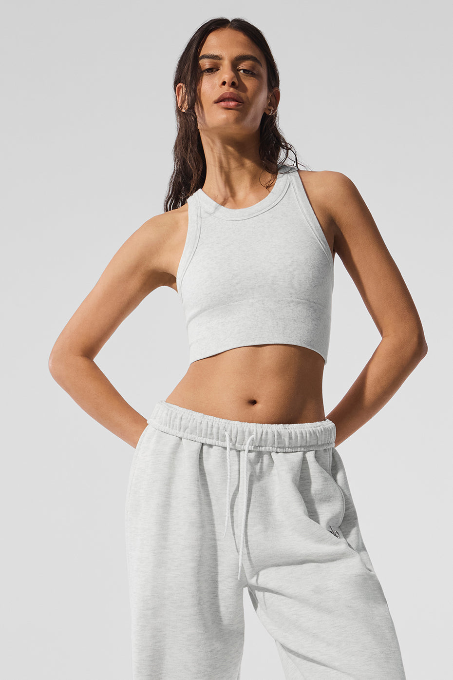 Seamless Delight High Neck Bra - White Heather