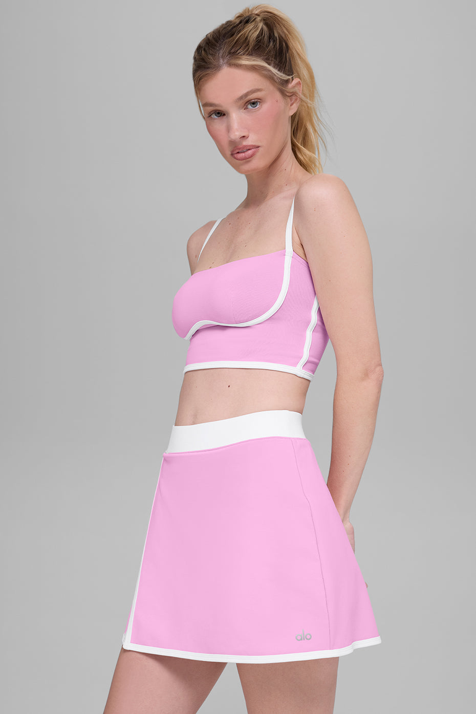 Airbrush Streamlined Bra Tank - Candy Heart Pink/White