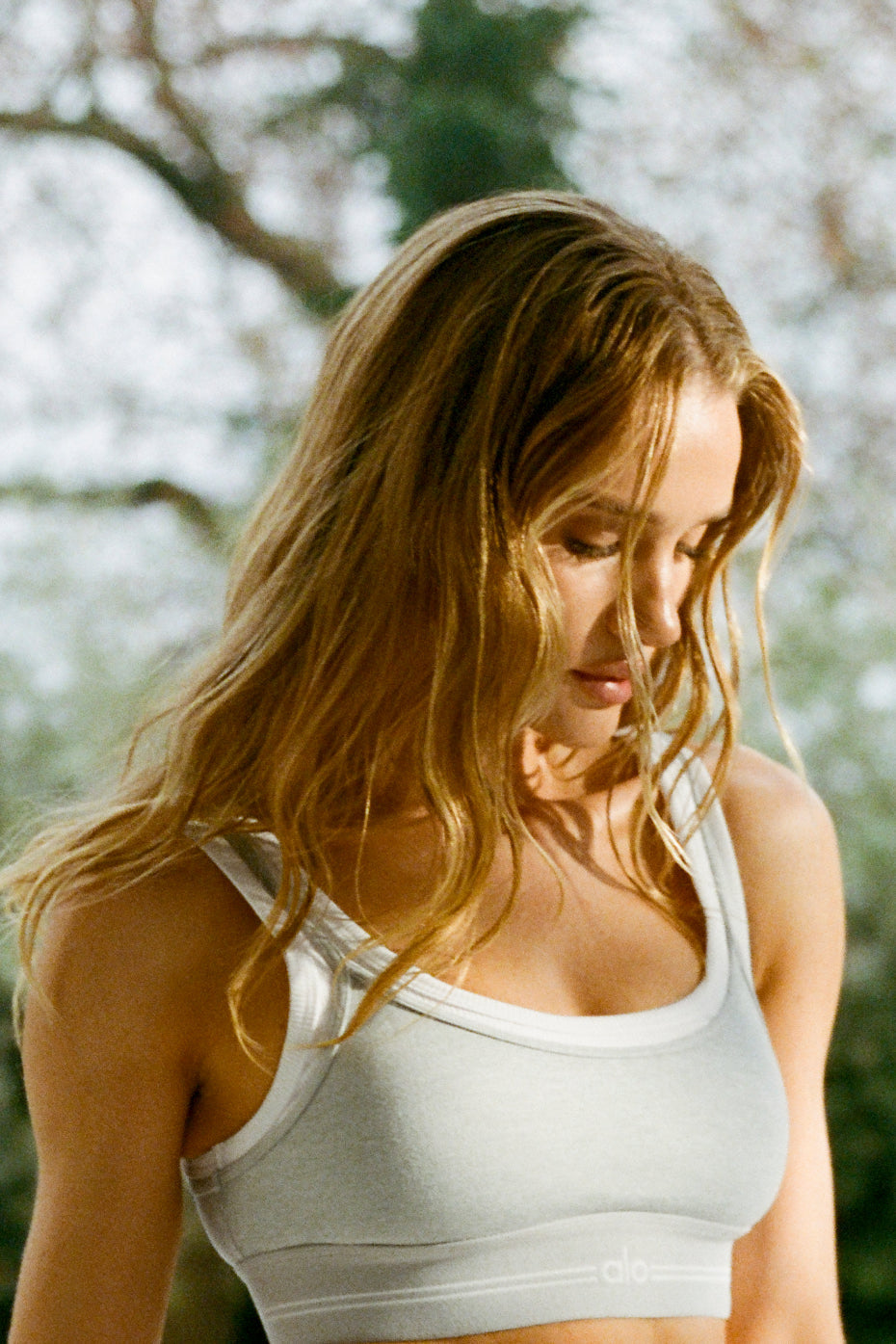 Alosoft Better Together Bra - Athletic Heather Grey/White