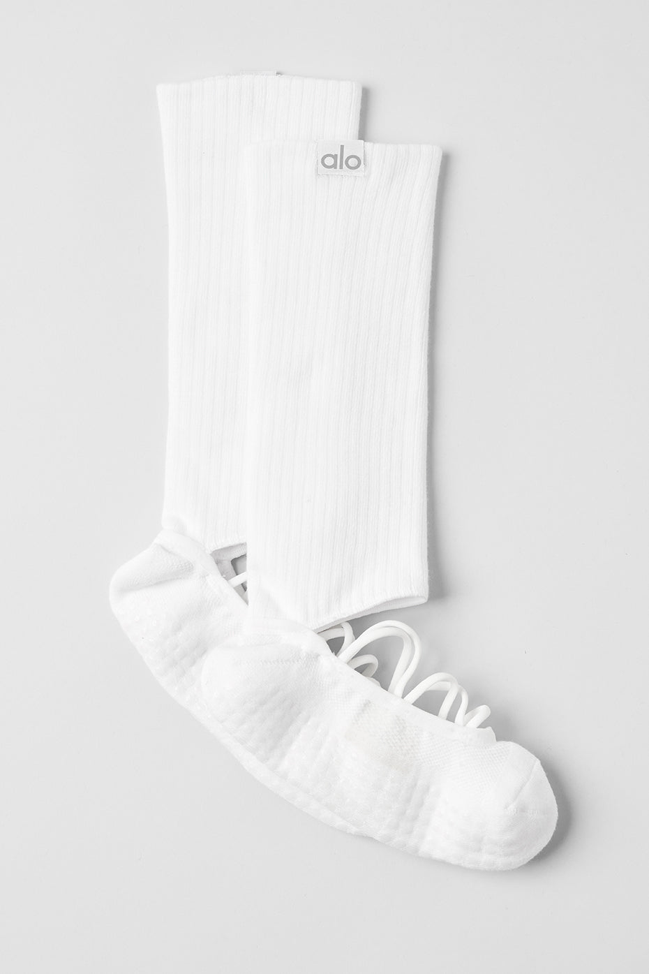 Womens Strappy Siren Grip Sock - White