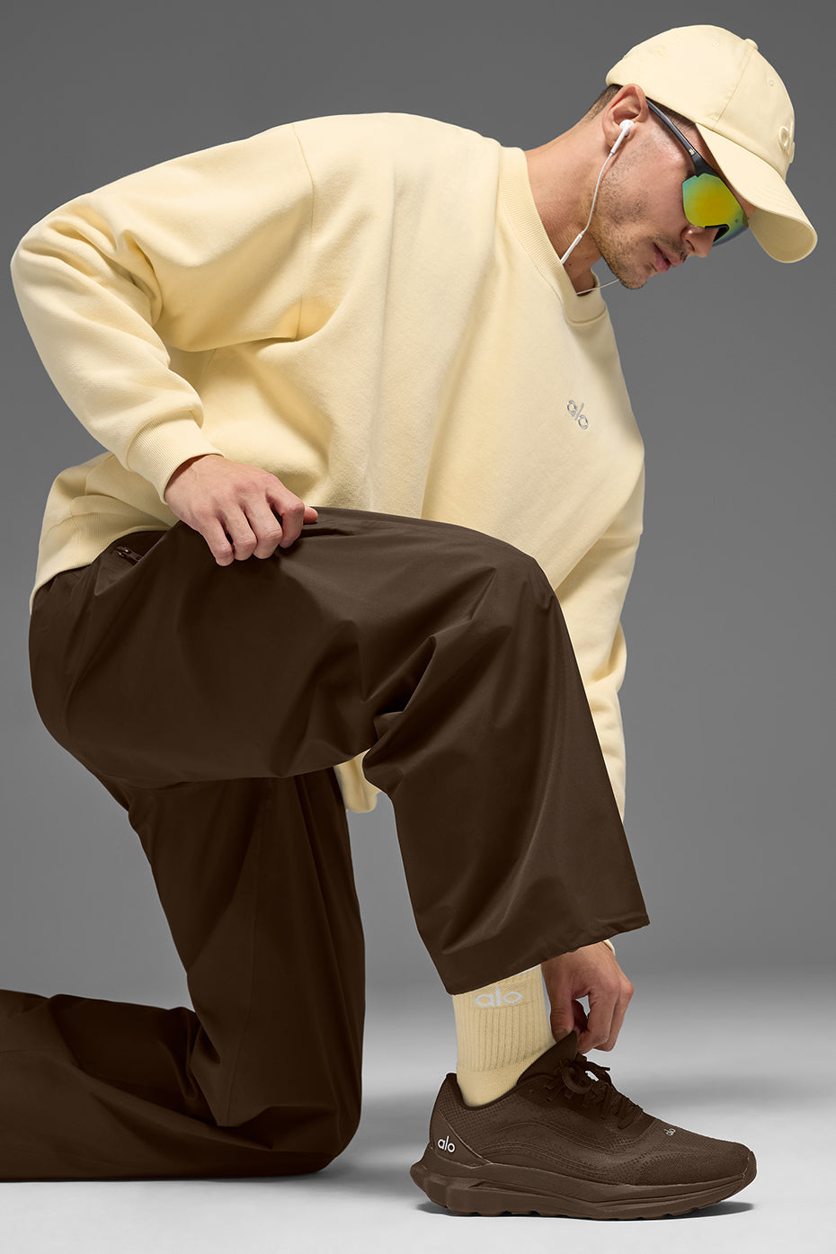 Unisex Half-Crew Throwback Sock - Candlelight Yellow/White