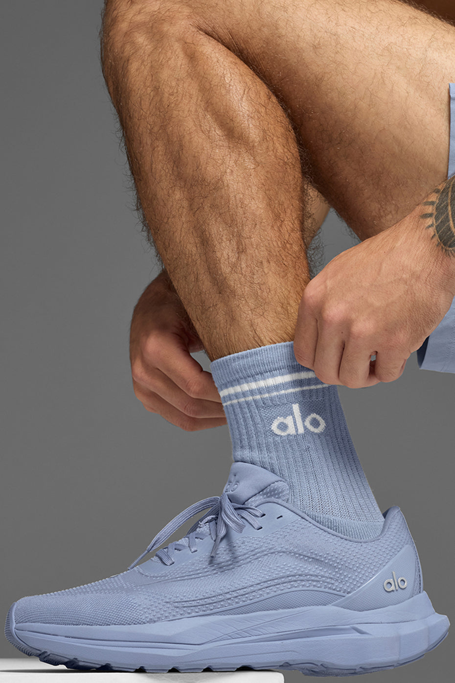 Unisex Half-Crew Throwback Sock - Winter Frost/White