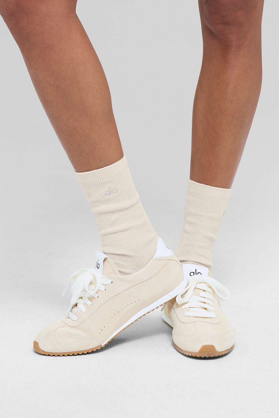 Unisex Half-Crew Understated Sock - Bone