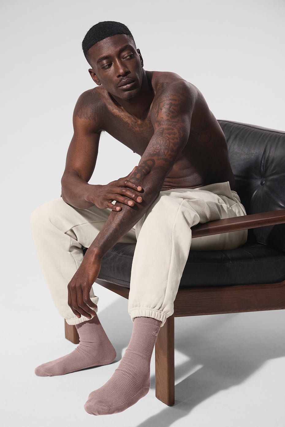 Unisex Half-Crew Understated Sock - Taupe