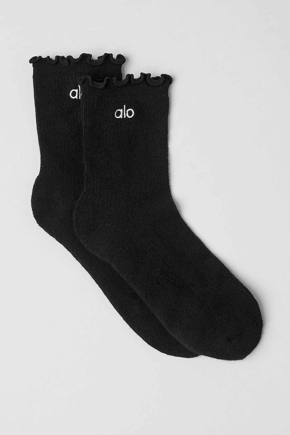 Womens Lettuce Edge Sock - Black