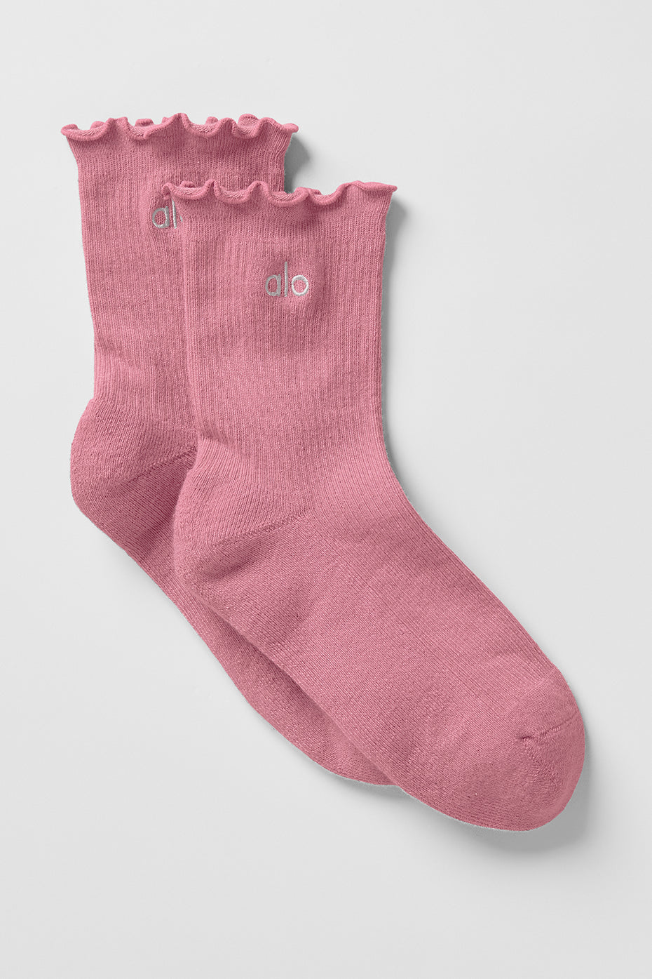 Womens Lettuce Edge Sock - Pink Wild Rose