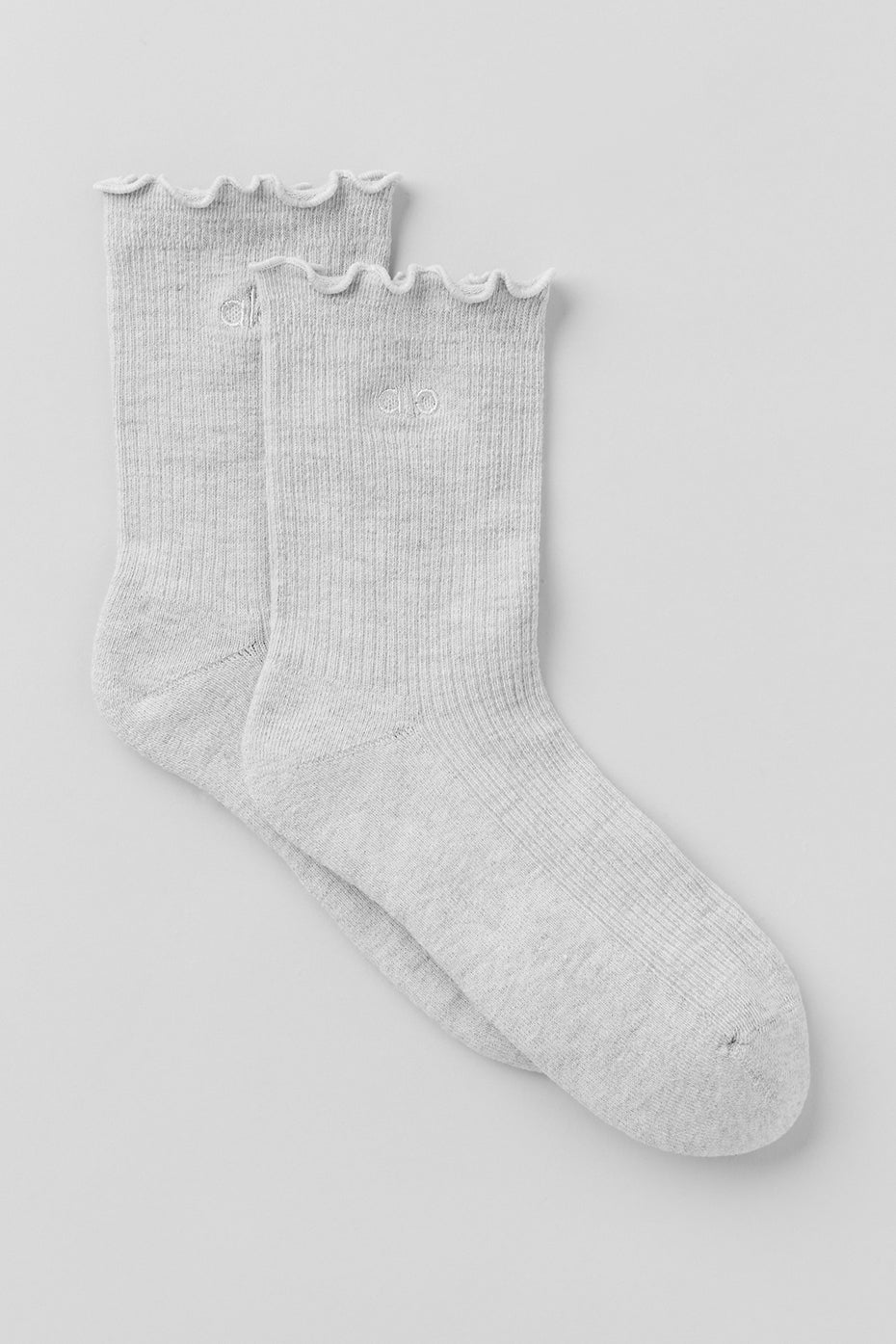 Womens Lettuce Edge Sock - Athletic Heather Grey