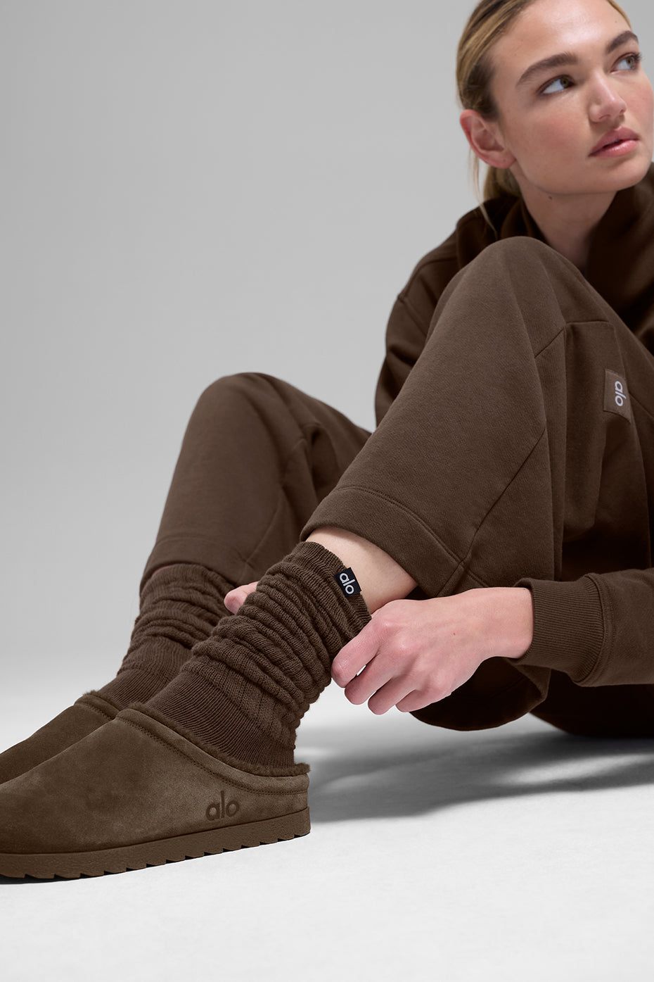 Unisex Scrunch Sock - Espresso