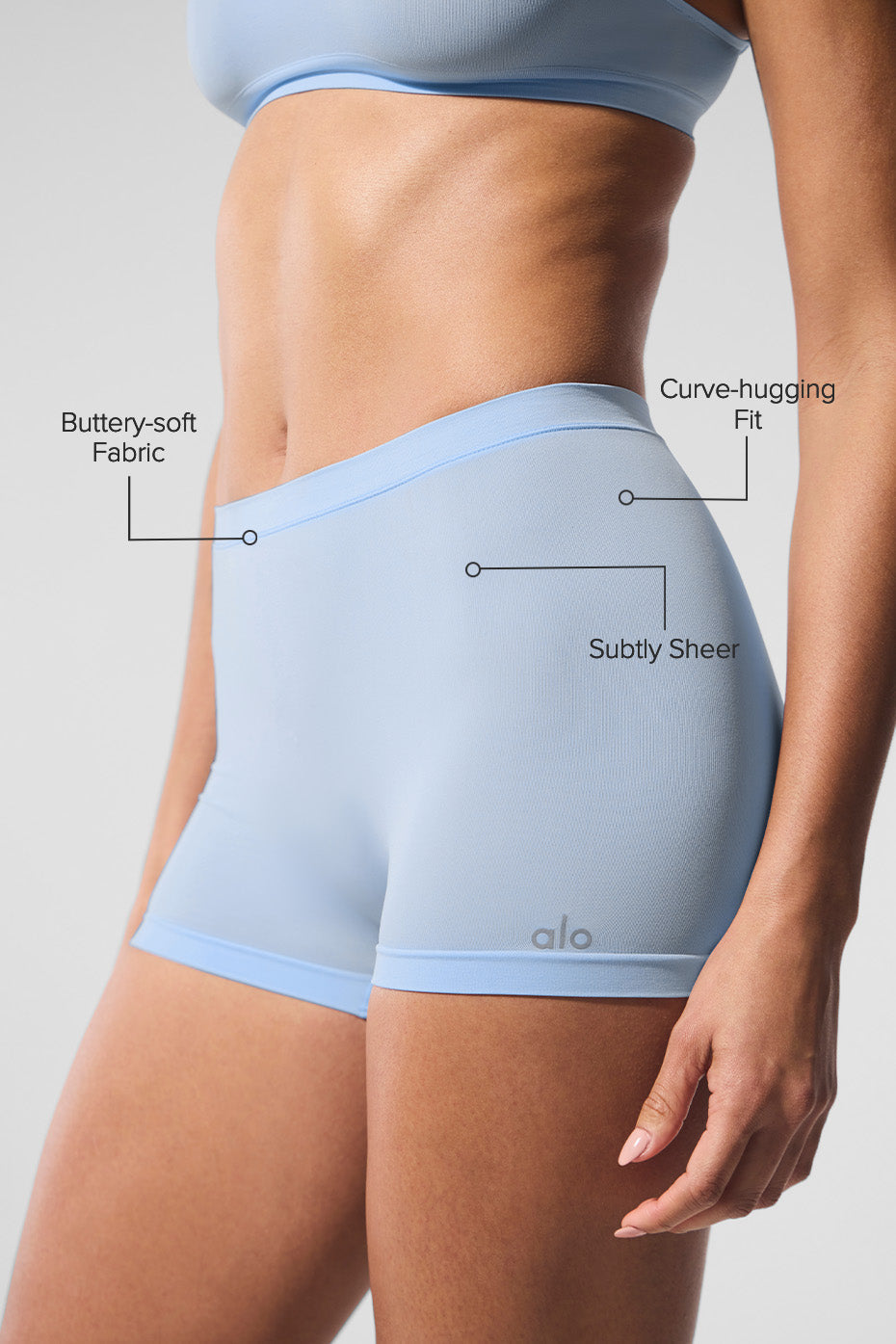 Sheer Glow Boyshort - Seashell Blue