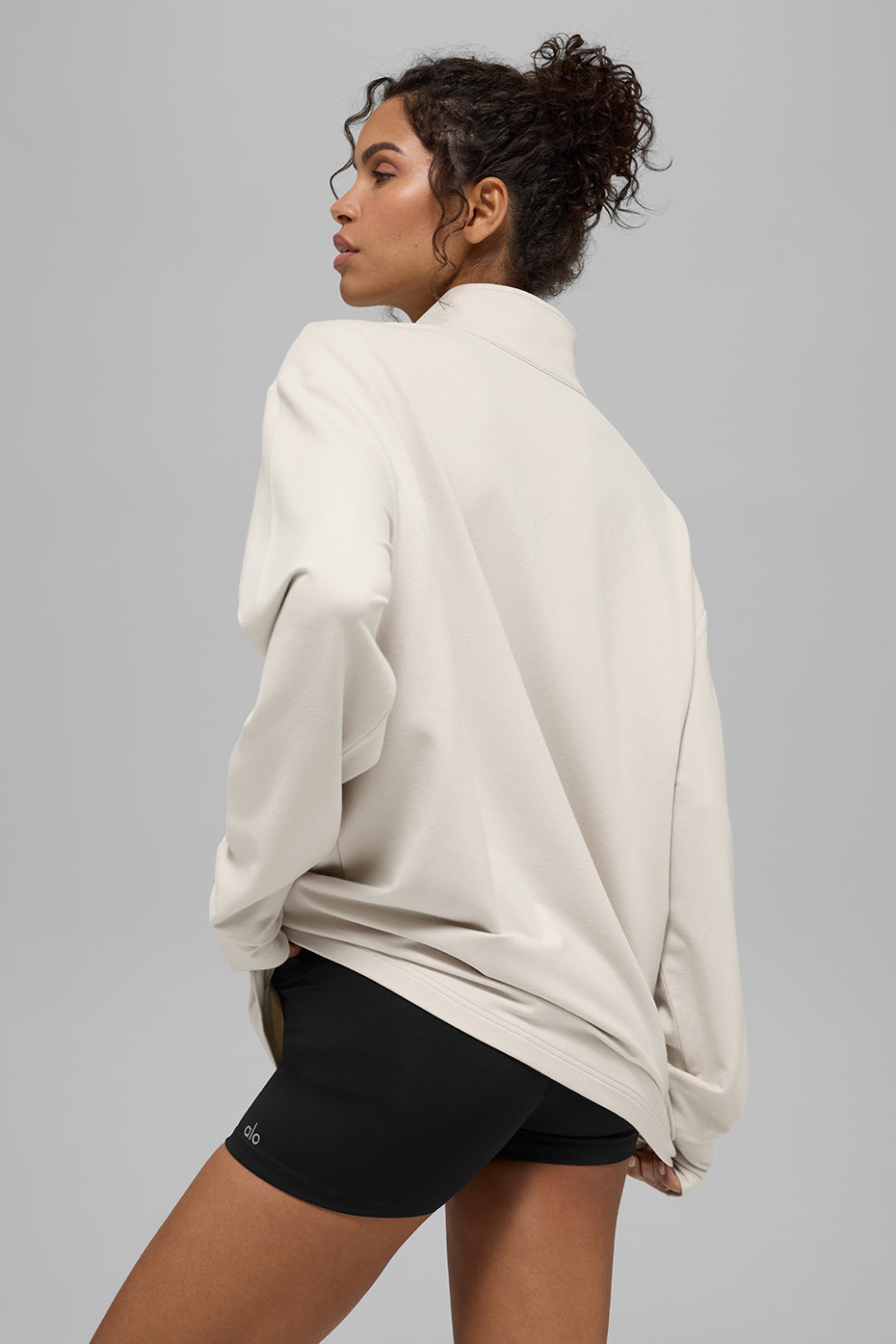 Double Take Long Sleeve 1/4 Zip - Bone