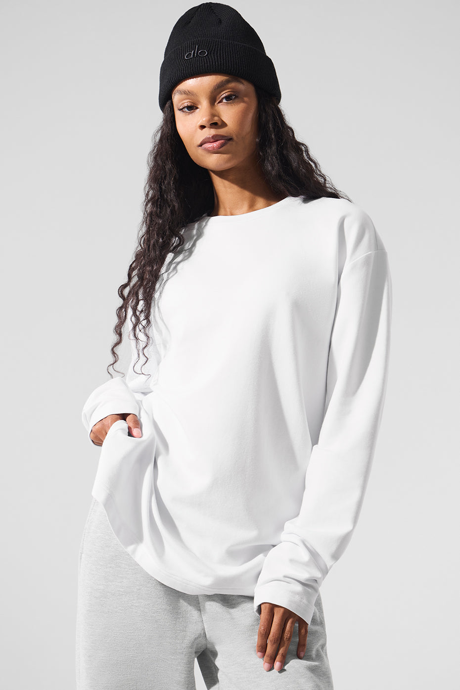 Double Take Long Sleeve Crew - White