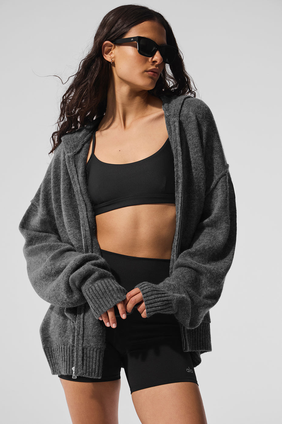 Wool Cashmere New Class Full Zip Hoodie - Platinum Grey