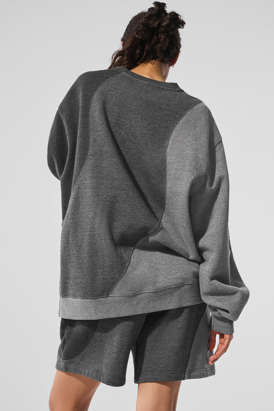 Make Waves Crew Neck Pullover - Dark Heather Grey Tonal