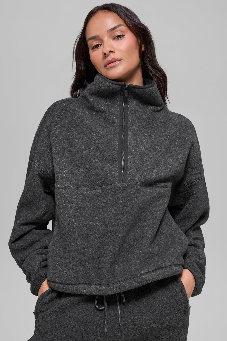 Polar Fleece Retreat Cover Up - Dark Heather Grey