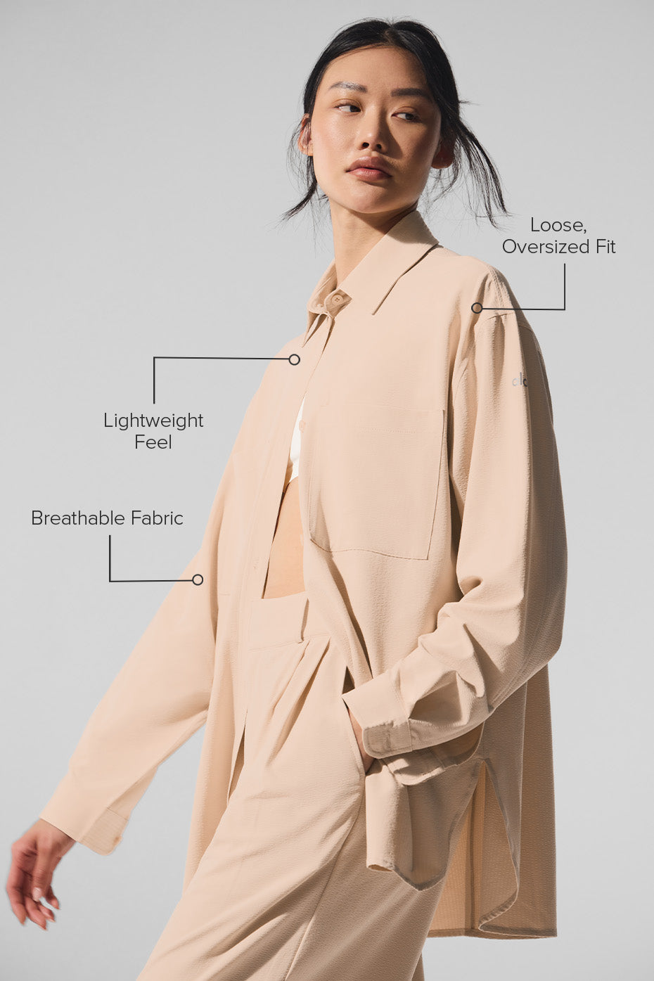 Dreamscape Button Down Long Sleeve - Macadamia