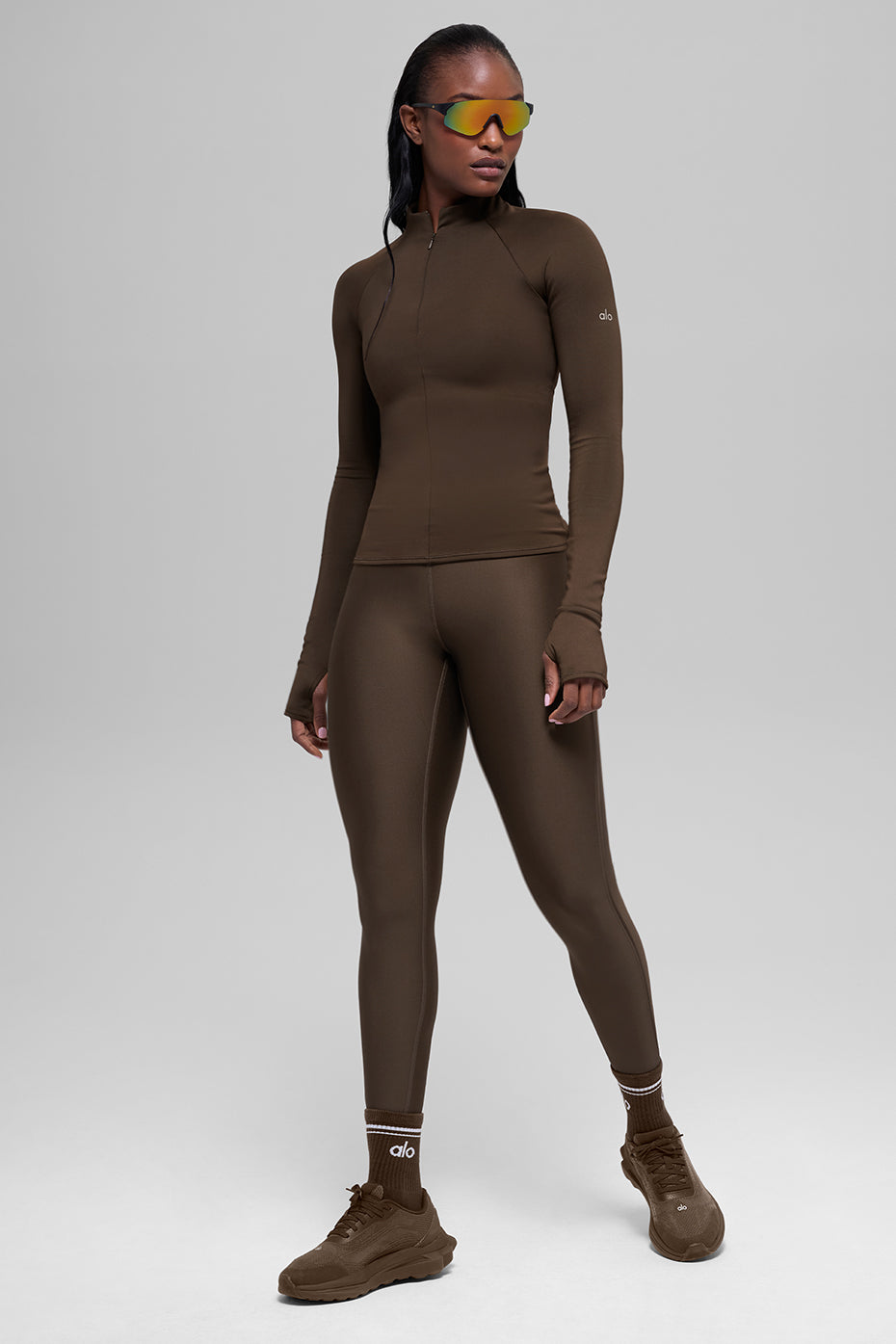 Airlift Winter Warm 1/4 Zip Long Sleeve - Espresso