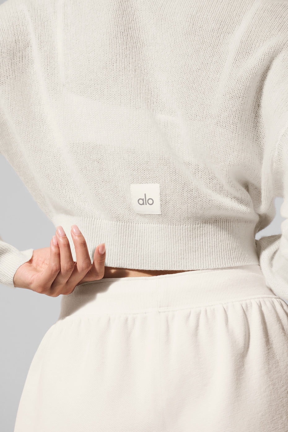 Sheer Cashmere Cropped Cardigan - Ivory