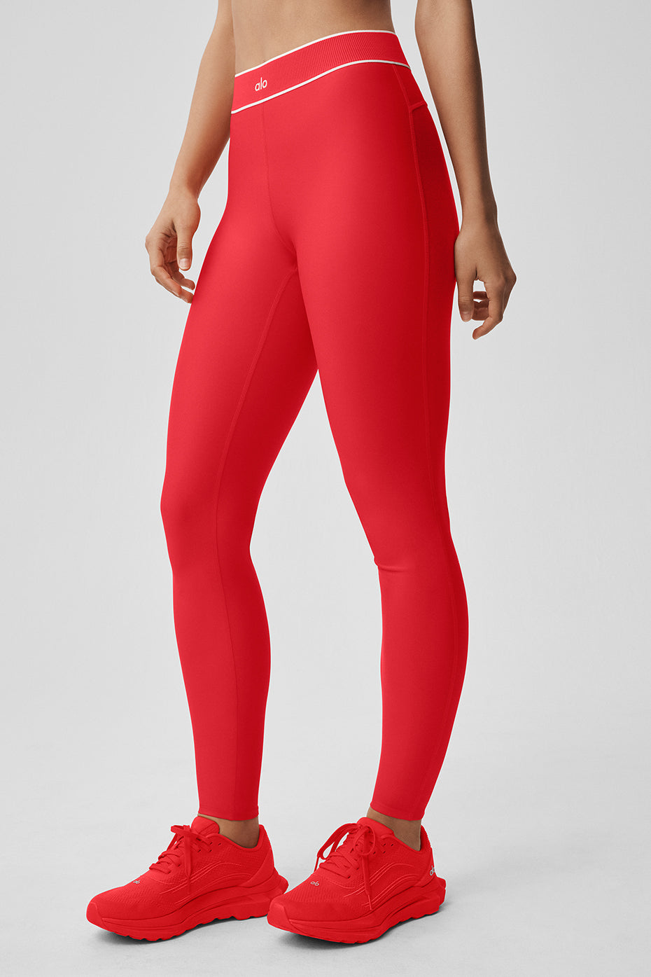 Airlift High-Waist Alignment Legging - Bright Red/White