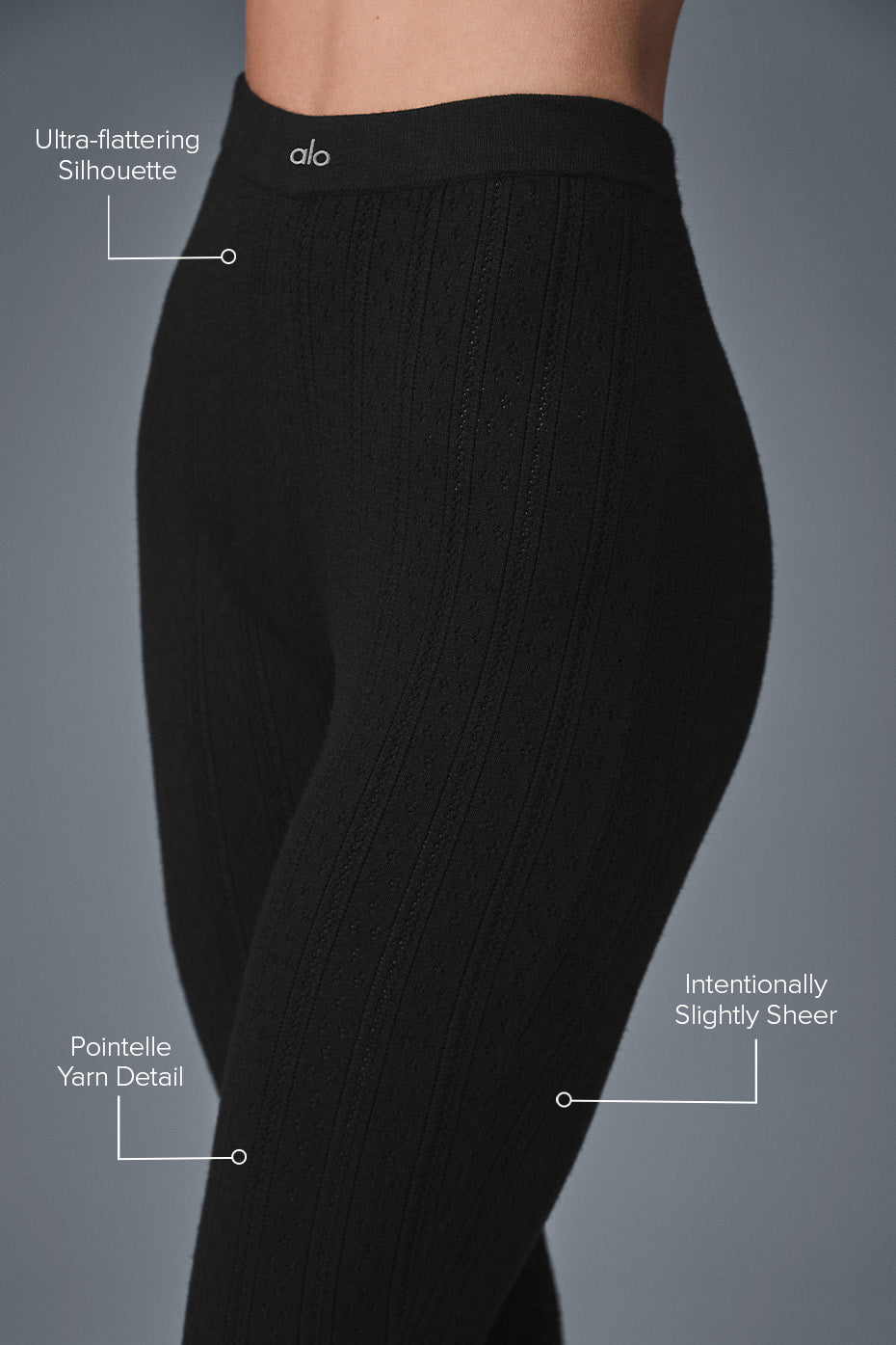 Pointelle Sweater High-Waist Be Mine Legging - Black