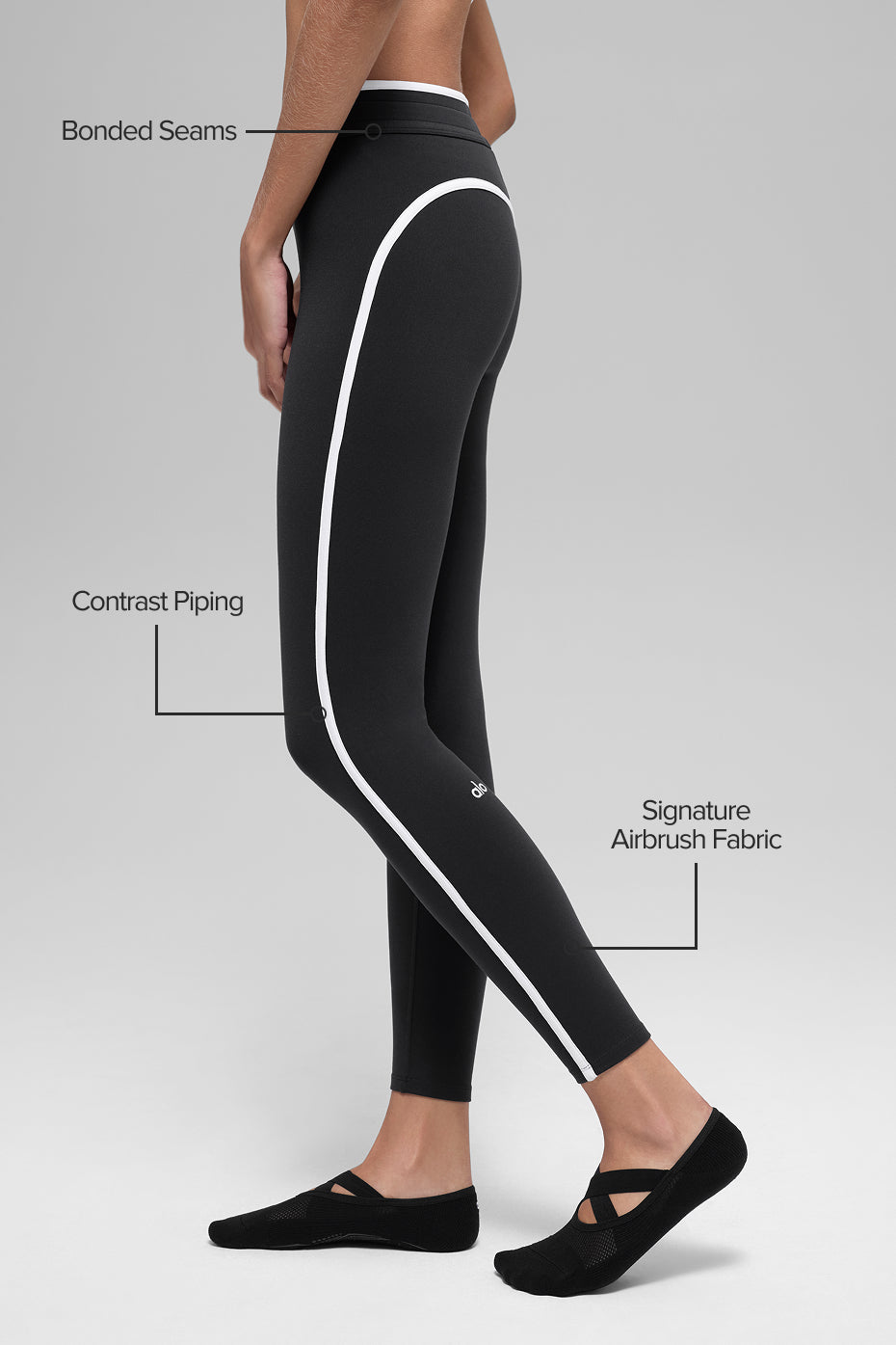 Airbrush High-Waist Race Pace 7/8 Legging - Black/White