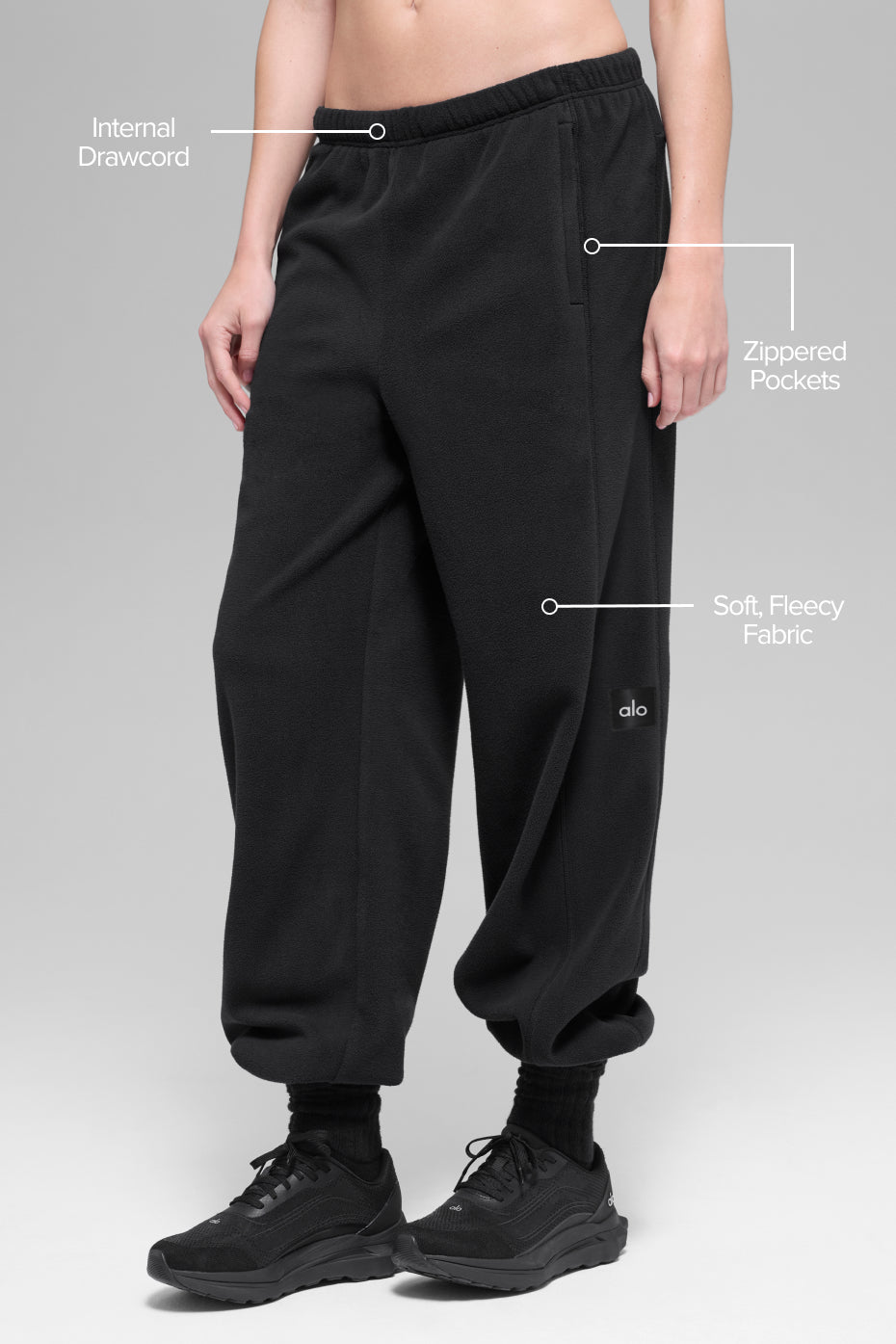 Polar Fleece High-Waist Retreat Jogger - Black