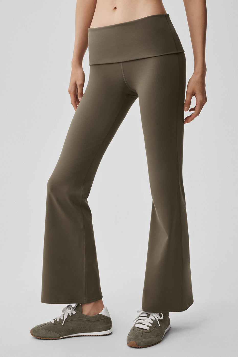 ALO Softsculpt 7/8 Foldover Flare Legging - Olive Tree