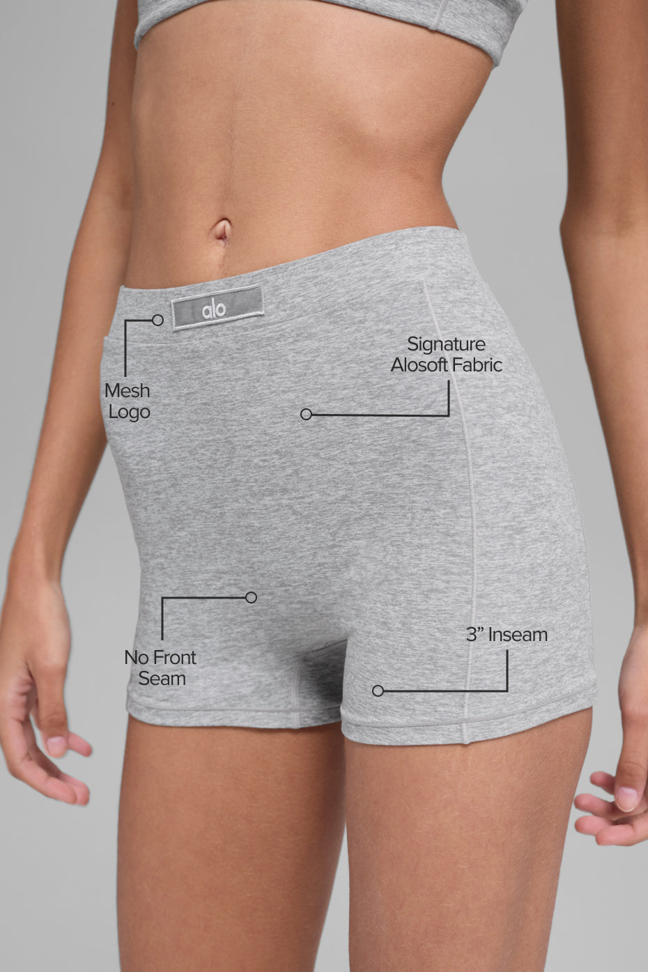 Alosoft Sincere Micro Short - Athletic Heather Grey