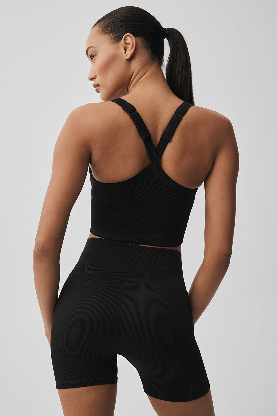 Seamless Ribbed Favorite Bra Tank - Black