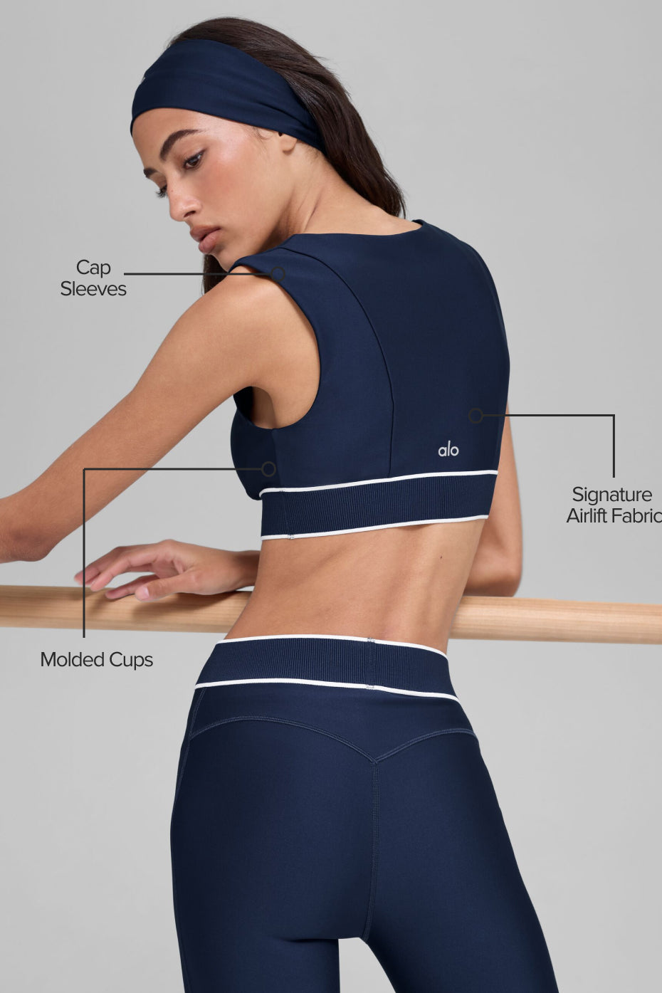 Airlift Alignment Bra - Navy/White