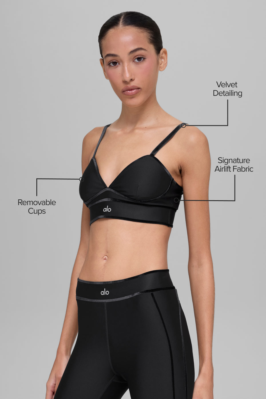 Airlift Love Language Bra - Black